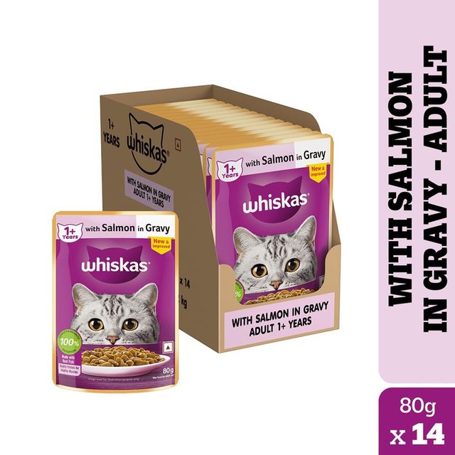Whiskas Adult Salmon in Gravy Wet Cat Food