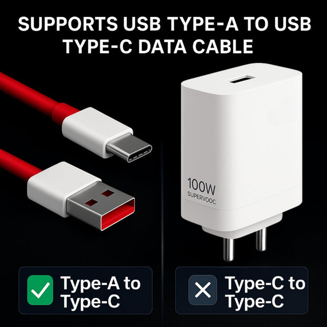 Roarx 100W Super Vooc Charger Adapter for Fast Charging Compatible with OnePlus