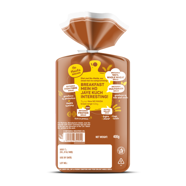 Nutella Hazelnut Spread With Cocoa (350g) & Britannia Brown Bread (400g) Combo