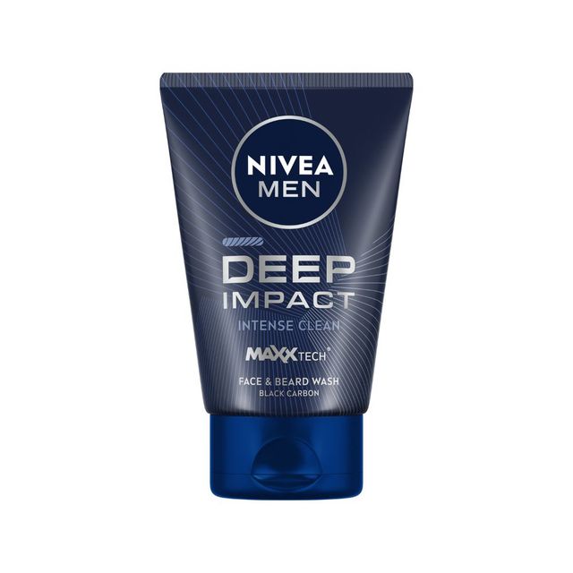 Nivea Men Face Wash Deep Impact Intense Clean For Beard & Face With Black Carbon 100 g Combo