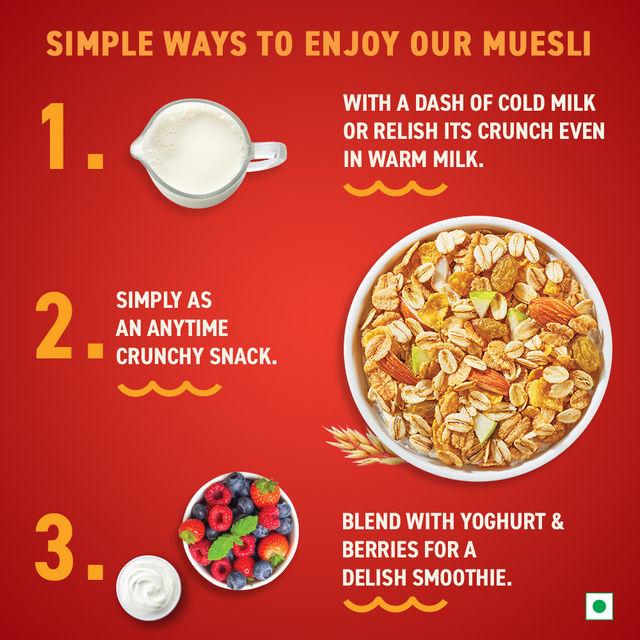 Bagrry's Crunchy Muesli with Almonds, Raisins & Honey(40% Oat Clusters)
