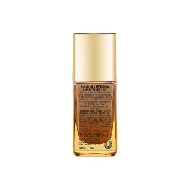 Lakme Makeup+Skincare VitC Superglow Skin Perfecting Tint Cool Walnut C380