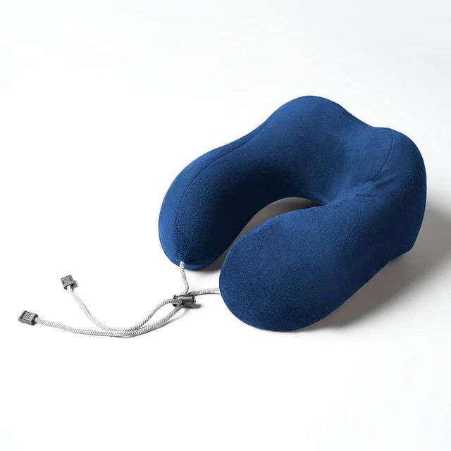 Sleepyhead Contour Shaped Premium Memory Foam Neck Pillow | Travel Pillow (Navy Blue)
