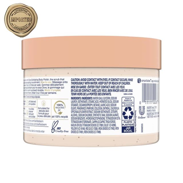 Dove Body Polish Scrub | with Oatmeal | For Sensitive Skin | Get Soft & Smooth Skin