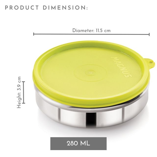 Magnus Stainless Steel Easy Lock Container - 280 ml - Assorted