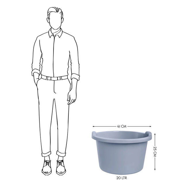 BAY6 Regent Tub 20 L - Grey