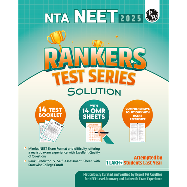 Physics Wallah NTA NEET Rankers Test Series 2025| OMR Sheet, Solution Booklet with NCERT References