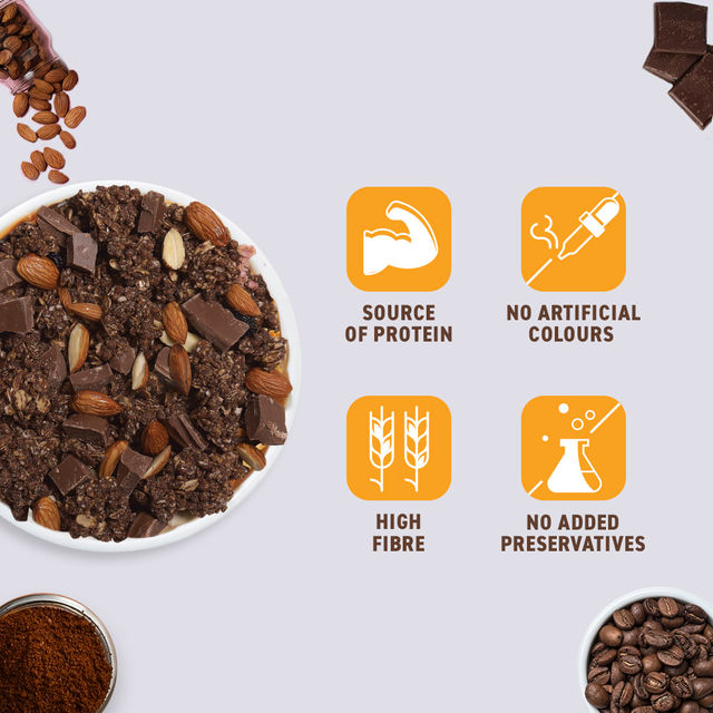 Bagrry's Belgian Dark Chocolate & Almonds Granola (100% Natural Cocoa)