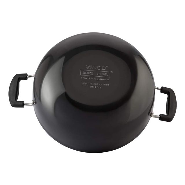 Vinod Hard Anodized Deep Kadai With Glass Lid- 18 Cm, 1.6 Ltr