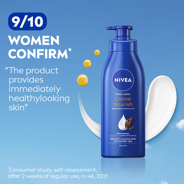 NIVEA Cocoa Nourish Body Lotion|Deep Moisture Serum|Non Greasy|Moisturiser For Very Dry Skin