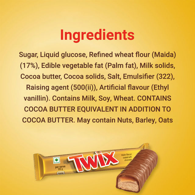 Twix Cookie Caramel Chocolate Bar with Nougat, Caramel & Cookie