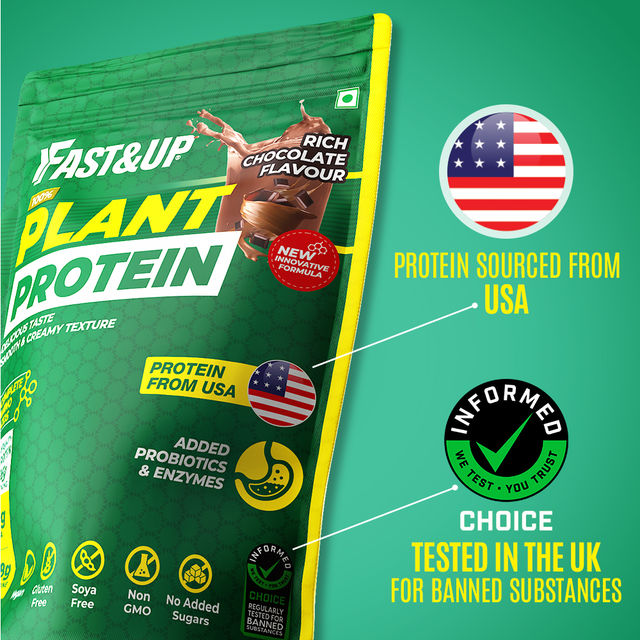 Fast&Up Plant Protein-100% Vegan Protein - Rich Chocolate Flavour