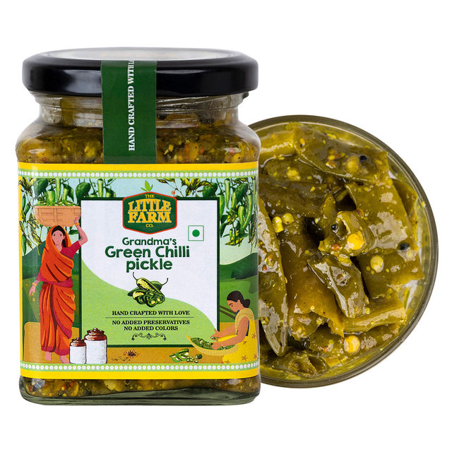 The Little Farm Co. Green Chilli Pickle Achaar | No Added Preservatives