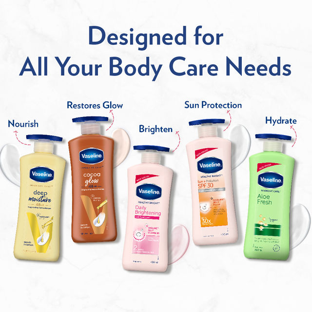 Vaseline Deep Moisture Body Lotion | For Dry Skin | Moisturised Glowing Skin | With Pro Ceramides