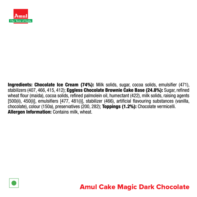 Amul Ice Cream Cake Dark Chocolate
