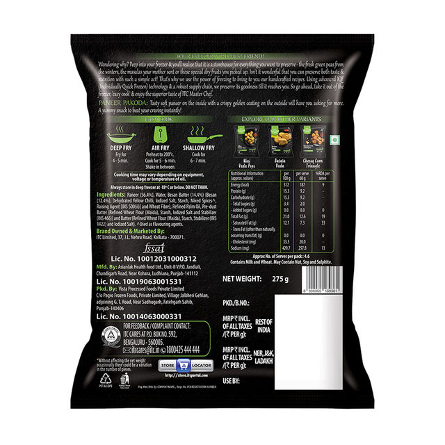ITC Master Chef Paneer Pakoda | High in Protein | No Added Preservatives | 13 pieces