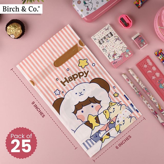 Birch & Co. Large Goody Gift Bags - Stripes | Pack of 25