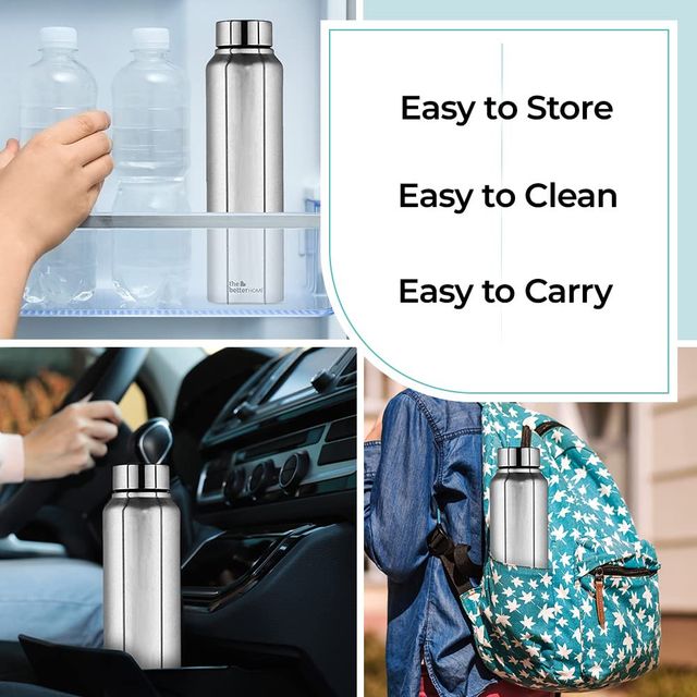 The Better Home Stainless Steel 1 Litre Water Bottle For Home-Silver
