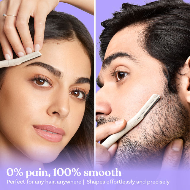 Bombae Biodegradable Face And Eyebrow Razor For Women| Reusable| 3 Pieces