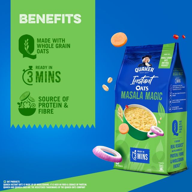 Quaker Classic Masala Oats | Pouch | Artificial Colour-free and Preservative-free