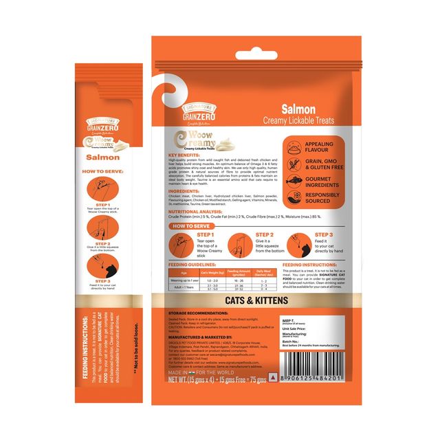 Grain Zero Creamy Lickable Cat Treat - Salmon