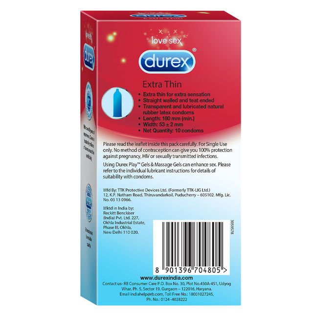Durex Extra Thin Condom - Extra Thin Condoms
