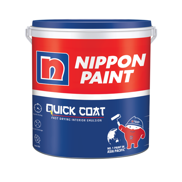 Nippon Paint Quick Coat 10kg | White Interior Paint | Smooth & Durable Finish