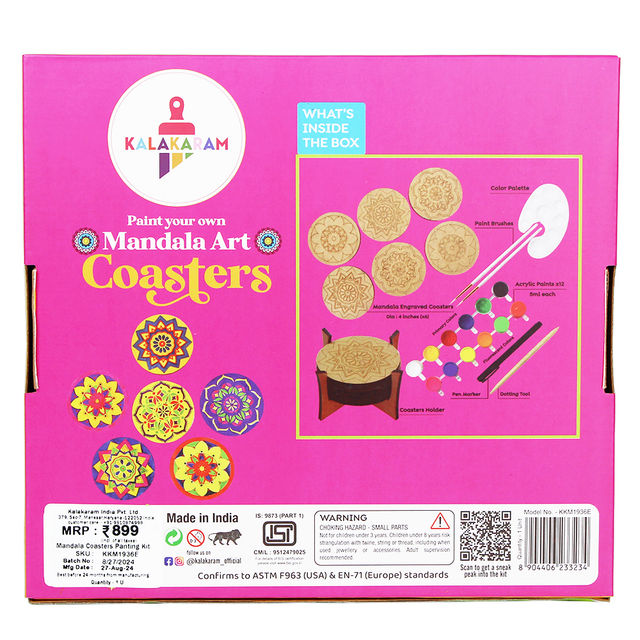 Kalakaram Mandala Art Coaster Painting Kit