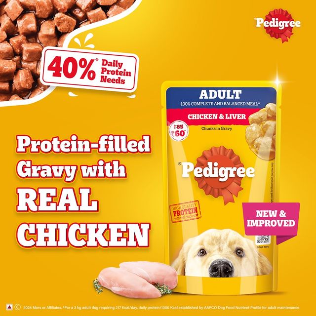 Pedigree Adult Chicken & Liver Chunks In Gravy Wet Dog Food