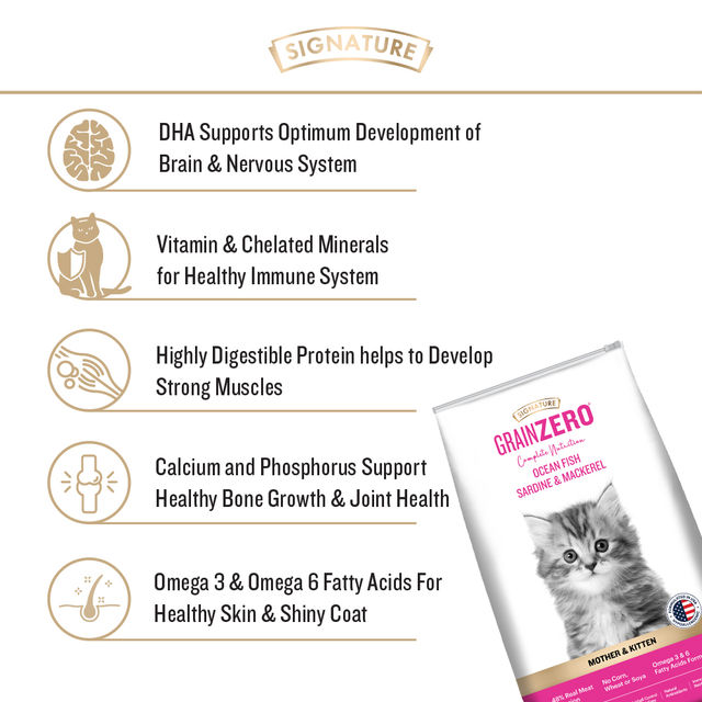 Signature Grain Zero Kitten Dry Cat Food Free With Container