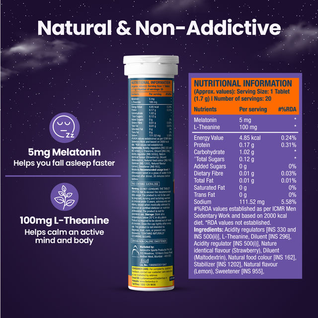 Fast&Up Melatonin Sleep Supplement - Strawberry