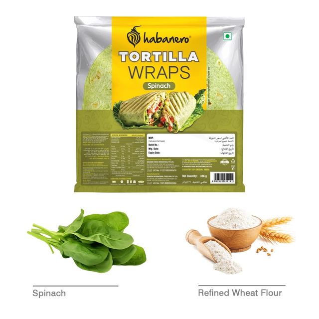 Habanero Spinach Tortilla Wraps 336 g Combo