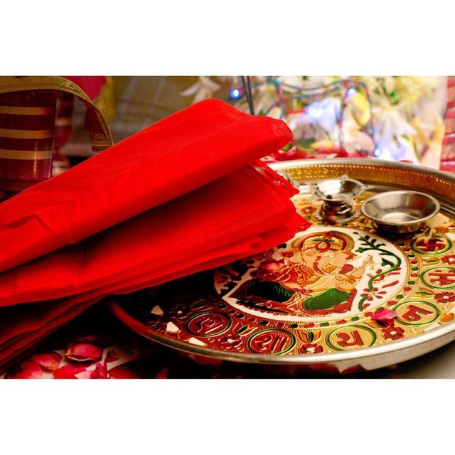 Divine Vibes Pooja Cloth 1.25 Meter - Red