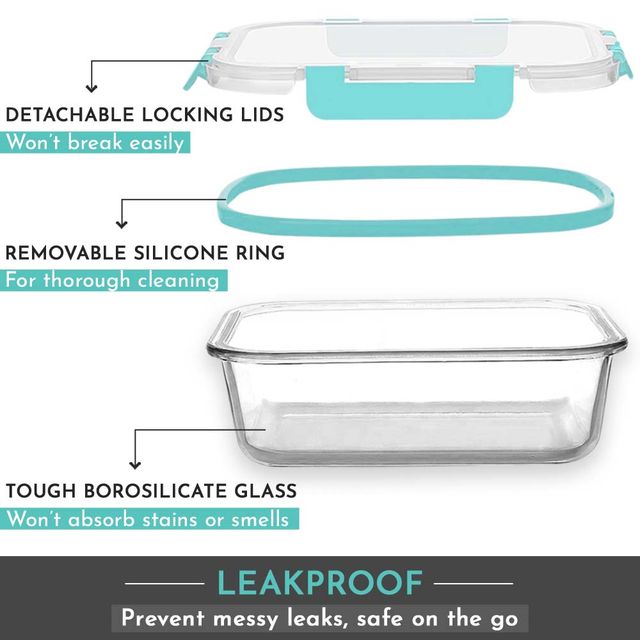 Magnus Glock Rectangle Glass Container | 1040 ml - Assorted
