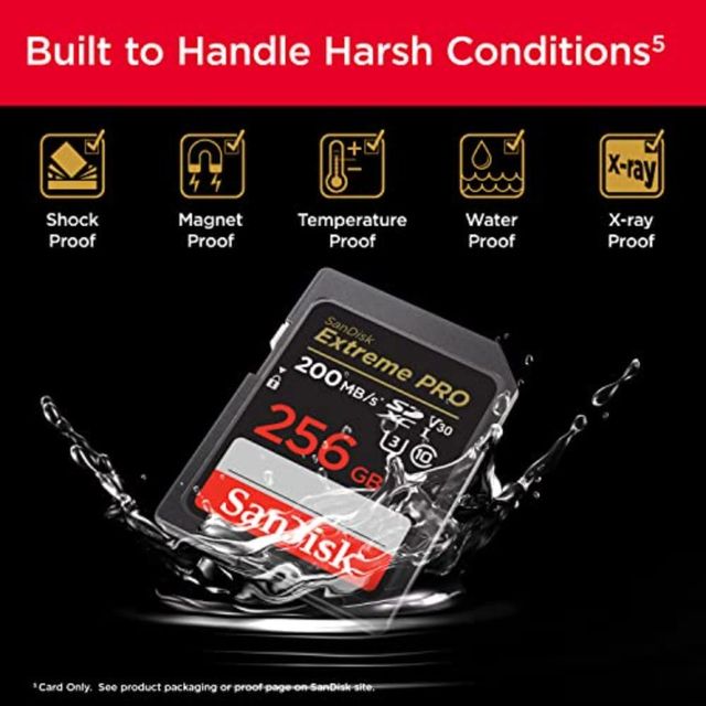 Sandisk Extreme Pro Sd Uhs I 256Gb Card For 4K Video,200Mb/S Read & 140Mb/S Write