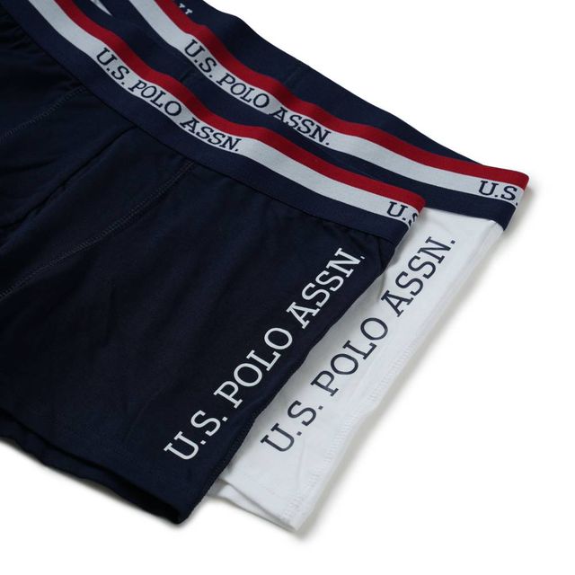 U.S. Polo Assn. | Underwear Pack of 2 | M | Trunks | ET002 | Navy and White