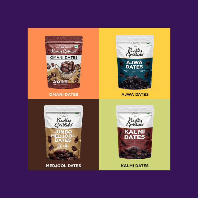 Nutty Gritties Jumbo Medjool Dates - High Fibre, Rich Caramel Taste