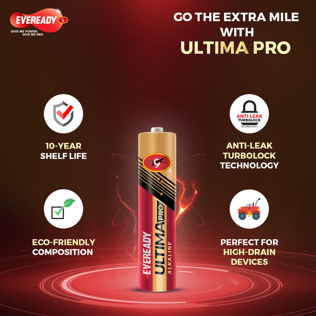 Eveready Ultima Pro Alkaline AAA Battery | 800% Longer Lasting