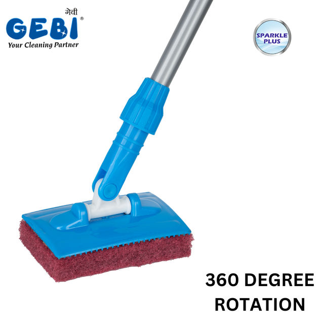 Gebi Sparkle Plus Flexi Scrubber Big - Commander Tile brush | Telescopic handle)