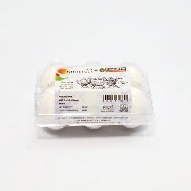 Prakrithi White Egg(Pack Of 6)
