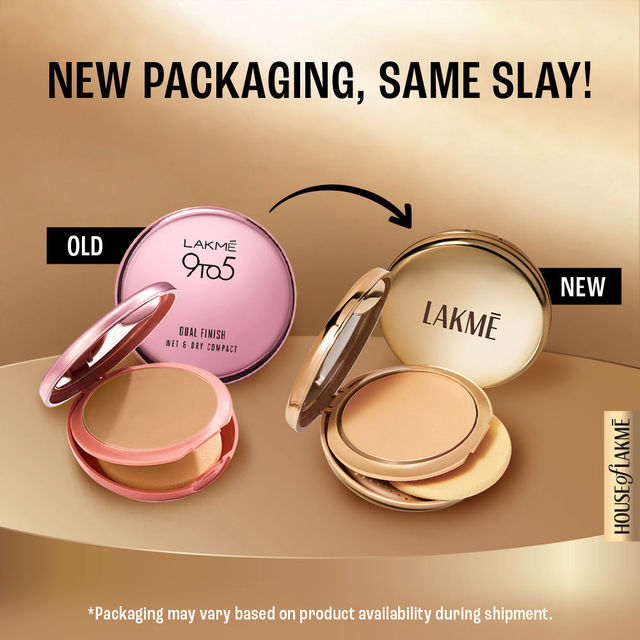Lakme 9To5 Unreal Dual Cover Pressed Powder 2 In 1 Compact + Foundation - 10 Ivory
