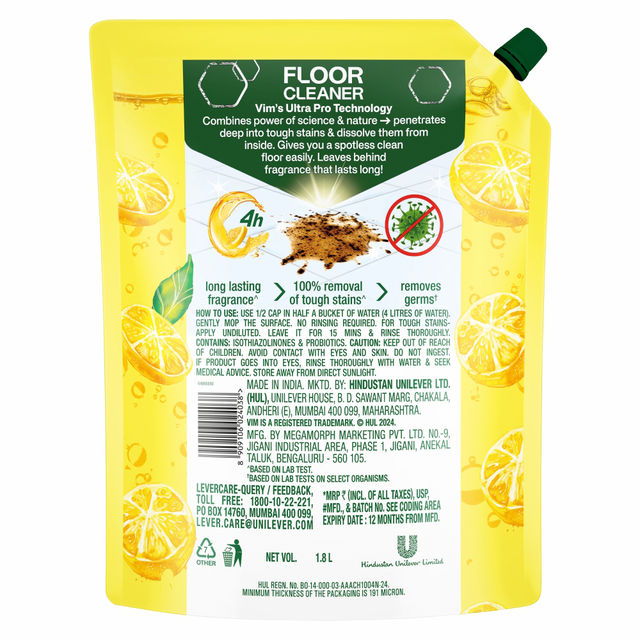 Vim Ultrapro Floor Cleaner Lemon Pouch