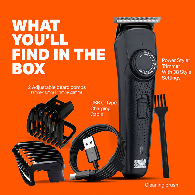 Bombay Shaving Company Power Styler OG Beard Trimmer For Men | 2X Fast Charging | USB Type C