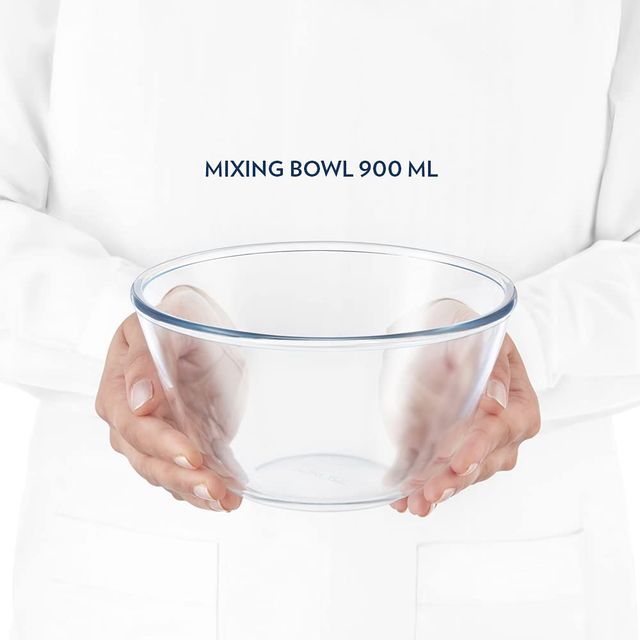 Borosil 900 ml Serving & Mixing Bowl with Lid, Borosilicate Glass Multipurpose Bowl