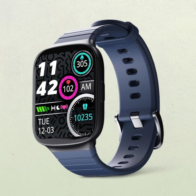 Ambrane Fitshot Edge Smartwatch With Health Monitoring | 1.69" HD Display | IP68 Waterproof - Blue