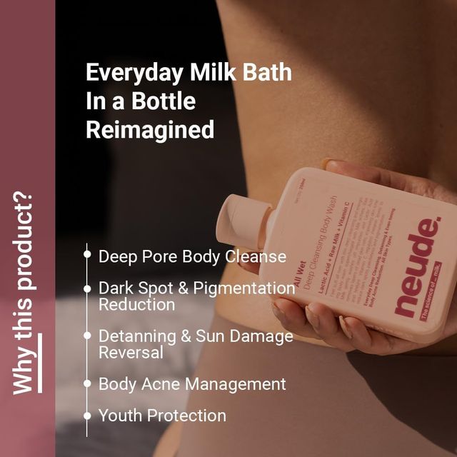 Neude Skin Deep Cleansing, Detanning, Hydrating Milk Body Wash - All Wet