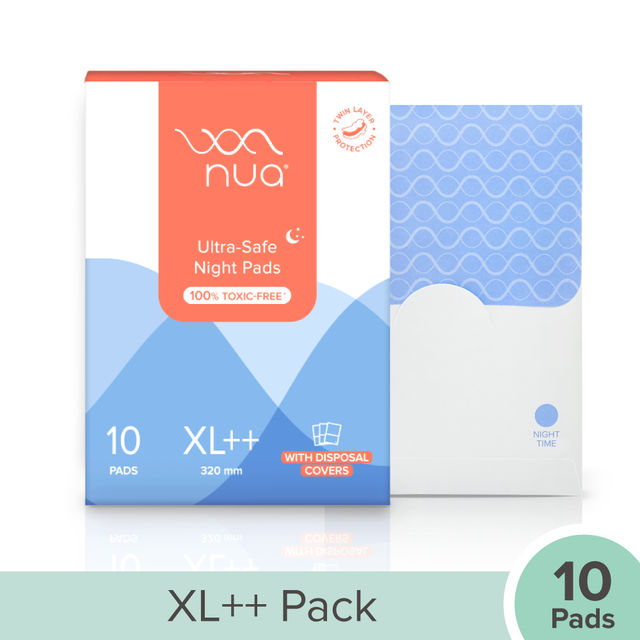 Nua Ultra Safe Night XL++ Sanitary Pads with Disposable Covers | 320 mm