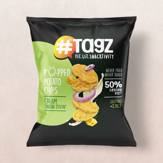 TagZ Popped Potato Chips Cream & onion Divin