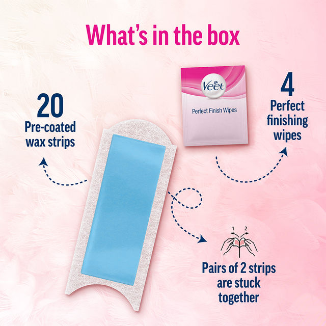 Veet Professional Waxing Strips Kit For Sensitive Skin | 20 Strips