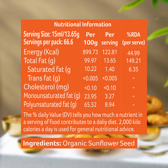 Organic Tattva Cold Pressed  Sunflower Oil